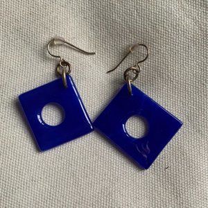 Blue Glass Drop Earrings
